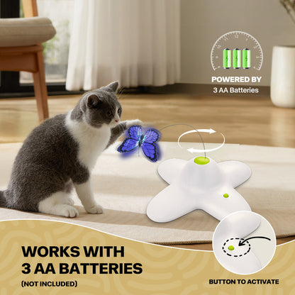 All For Paws Electronic Cat Toy Interactive Butterfly Flutter Bug Cat Automatic Stimulating Toys For Indoor Cats