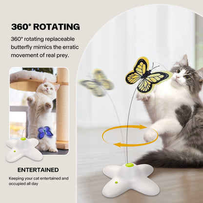 All For Paws Electronic Cat Toy Interactive Butterfly Flutter Bug Cat Automatic Stimulating Toys For Indoor Cats
