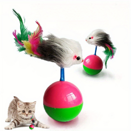 1pc Interactive Cat Toy - Cage Mouse Simulation Design, Durable Plastic Wear & Scratch-Resistant, No Batteries Needed for Kittens & Adult Cats, Relax & Mental Stimulation, Mouse Cat Toy, Whimsical Design