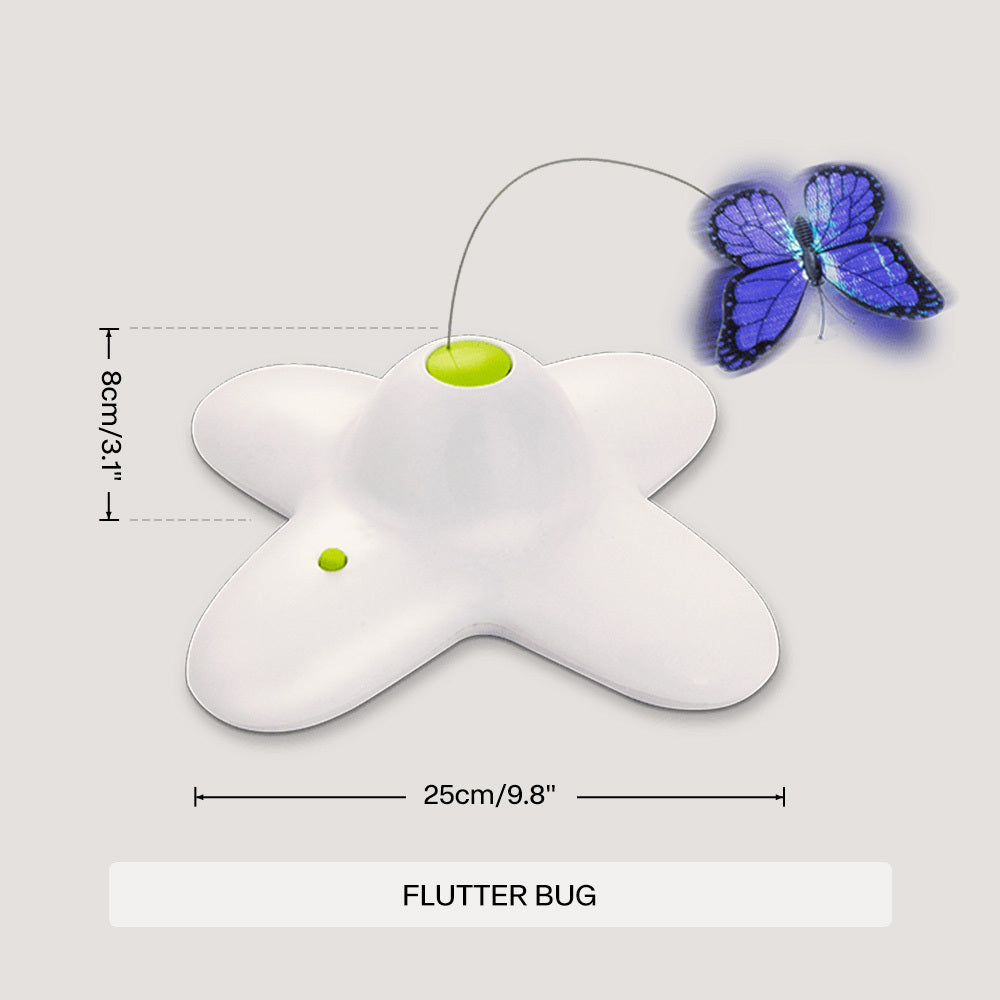 All For Paws Electronic Cat Toy Interactive Butterfly Flutter Bug Cat Automatic Stimulating Toys For Indoor Cats