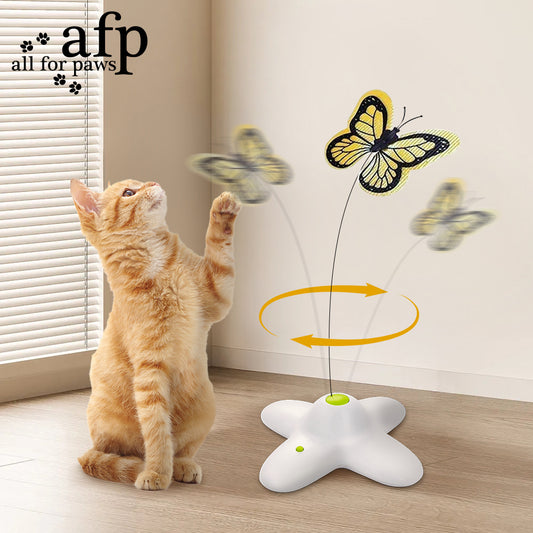 All For Paws Electronic Cat Toy Interactive Butterfly Flutter Bug Cat Automatic Stimulating Toys For Indoor Cats